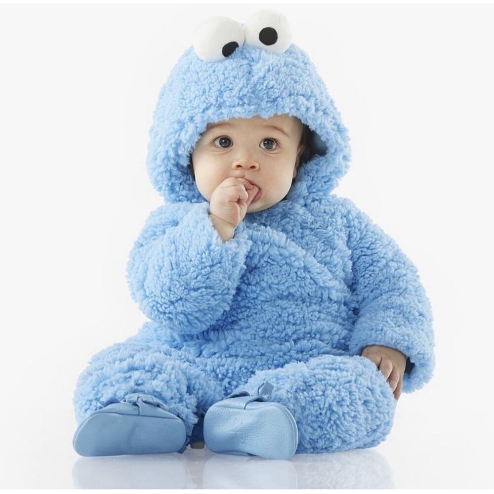 Pottery Barn Kids Cookie Monster Halloween Costume 0-6 Months Sesame Street EUC